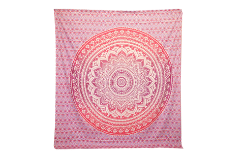 Kokvilnas auduma pleds/palags, rozā