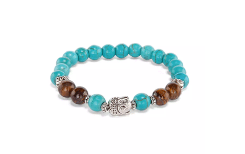 Tīģeracs un tirkīza rokassprādze Budha