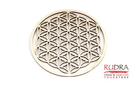 Dzīvības zieda koka dekors, 10cm